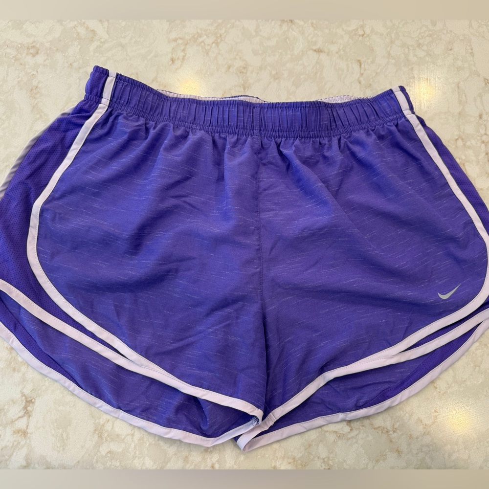Nike Womens Dri Fit Tempo Running Shorts Purple & Light Grey (Size: L)